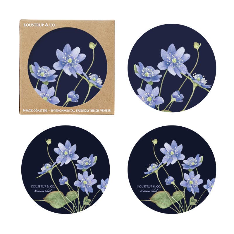 Koustrupco – Blue Anemone glassbrikker, 4 stk.