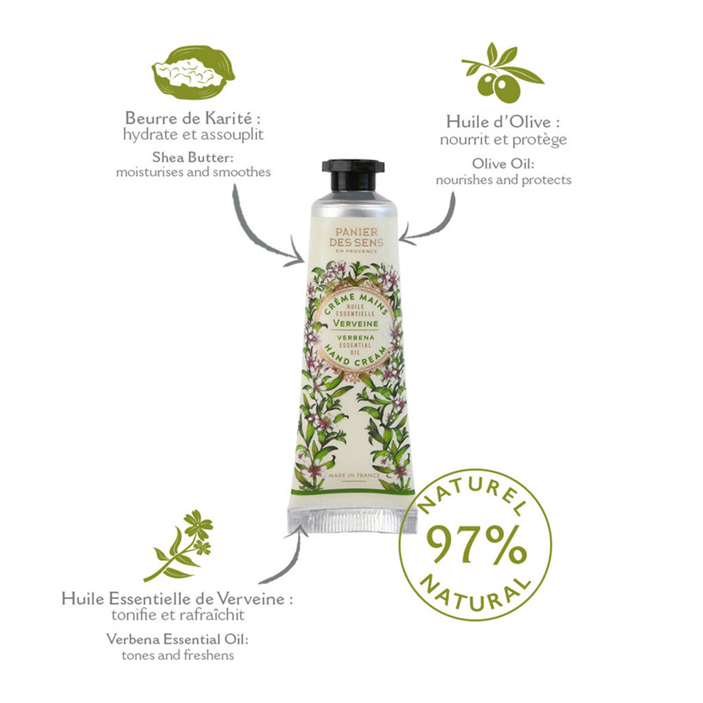 Panier des Sens – gavesett med håndkremer 3x30ml  Lavendel, Rose og Verbena