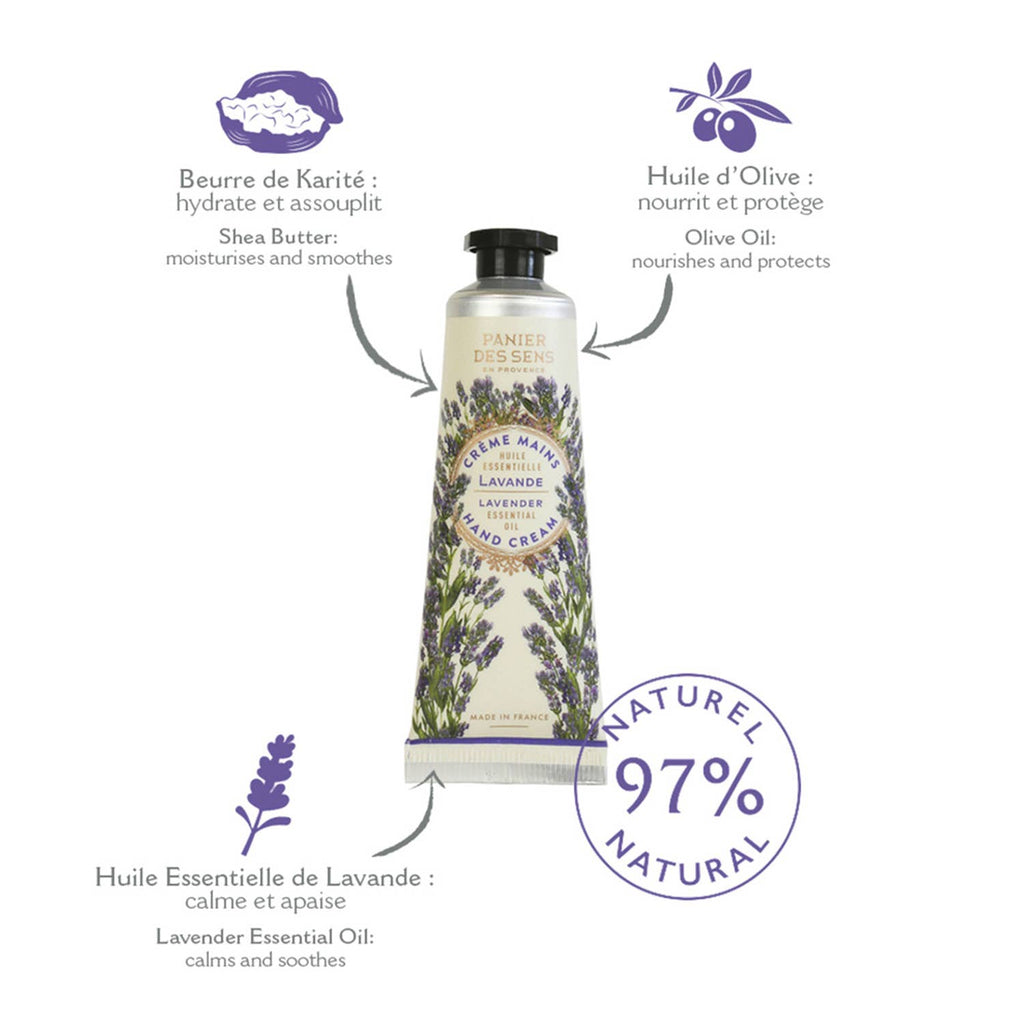 Panier des Sens – gavesett med håndkremer 3x30ml  Lavendel, Rose og Verbena