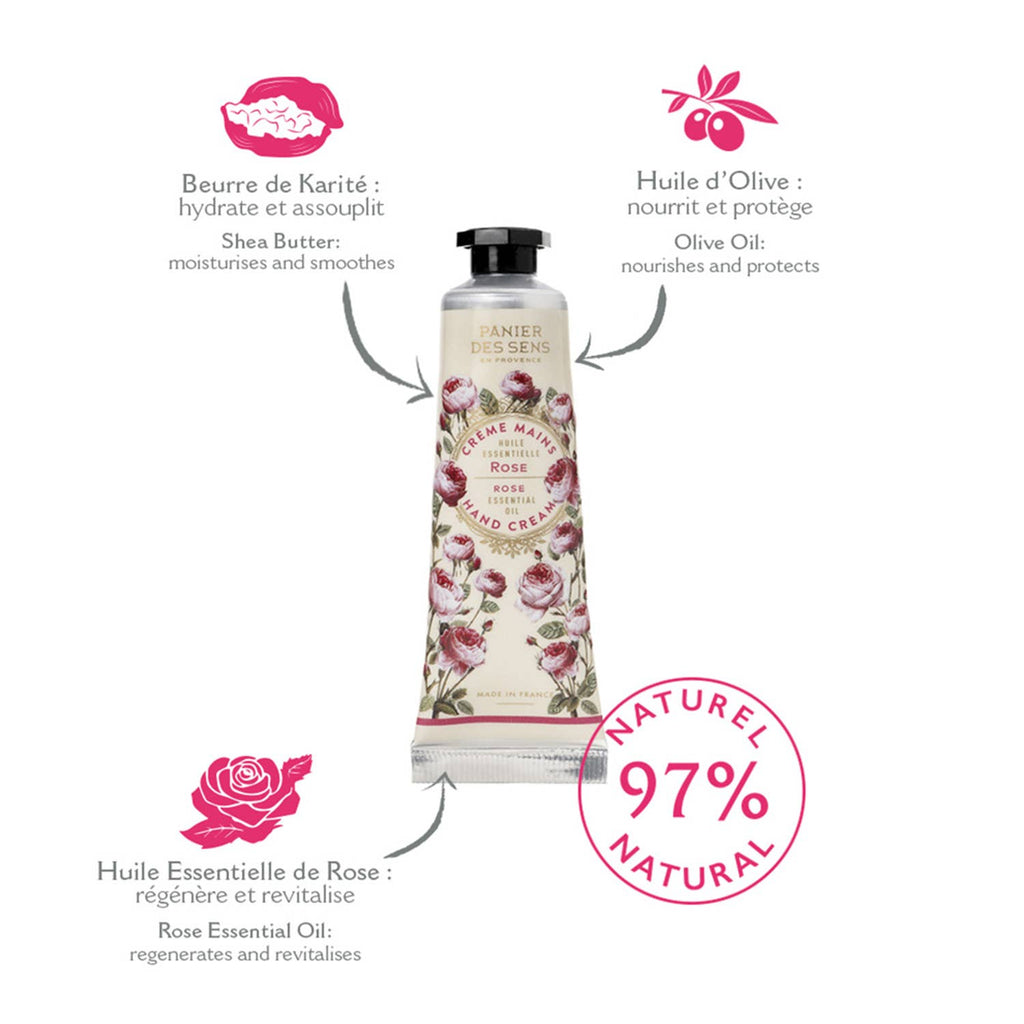 Panier des Sens – gavesett med håndkremer 3x30ml  Lavendel, Rose og Verbena