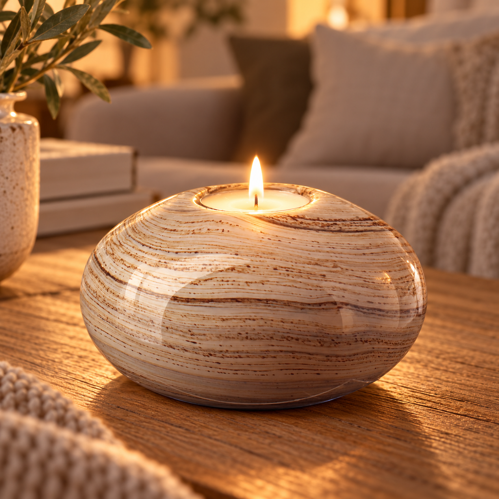 Amelia Art Glass – Oval Telysholder
