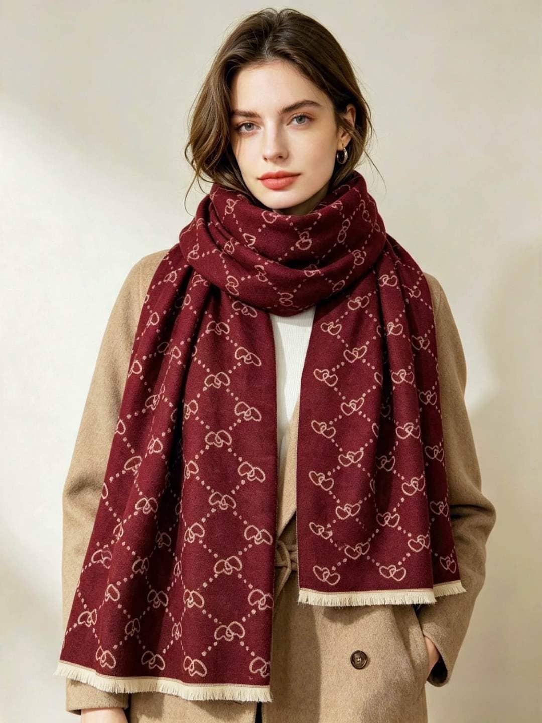 VICTORIA EL – skjerf med doble hjerter