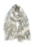 LINETA - Bomullsskjerf med  gull lurex
