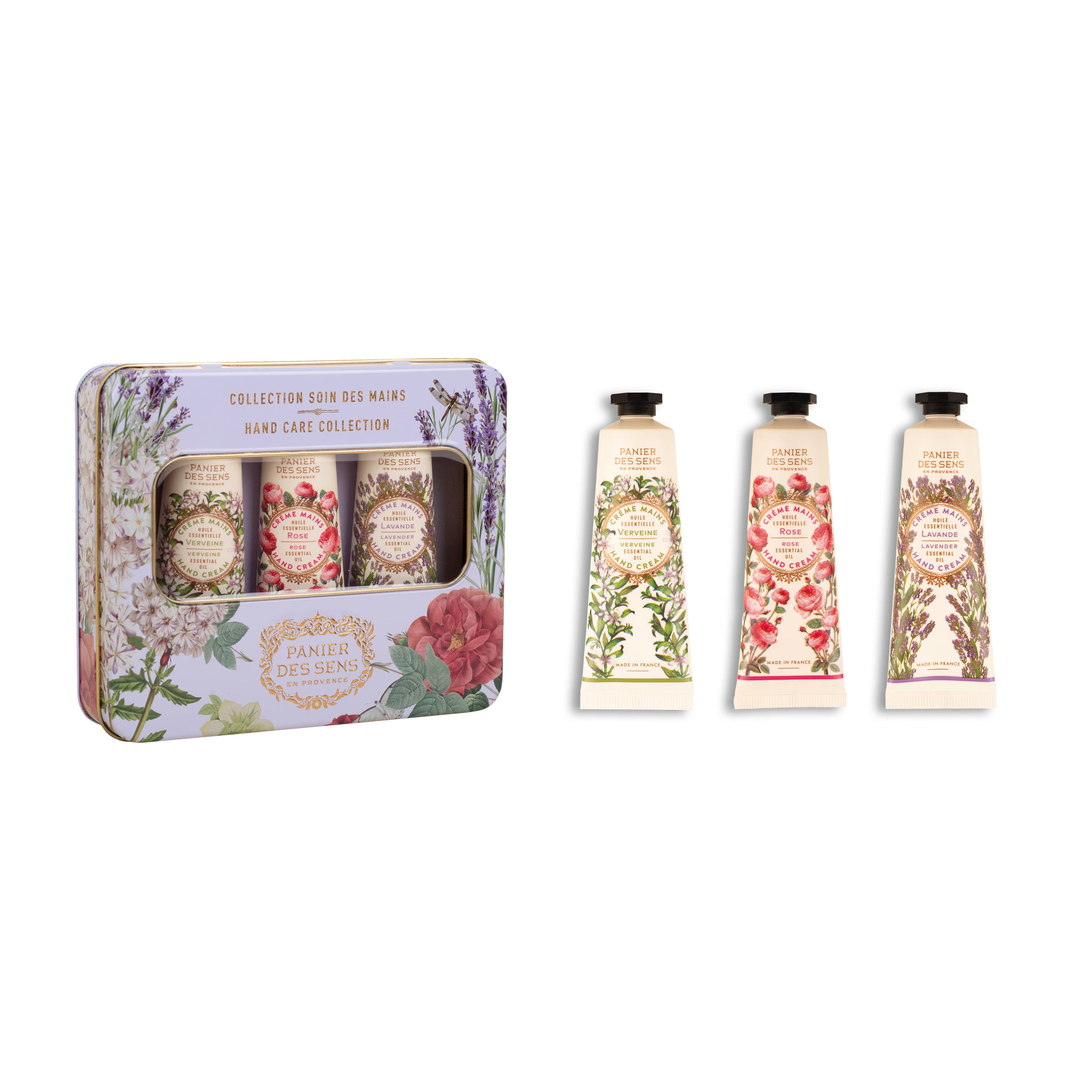Panier des Sens – gavesett med håndkremer 3x30ml  Lavendel, Rose og Verbena