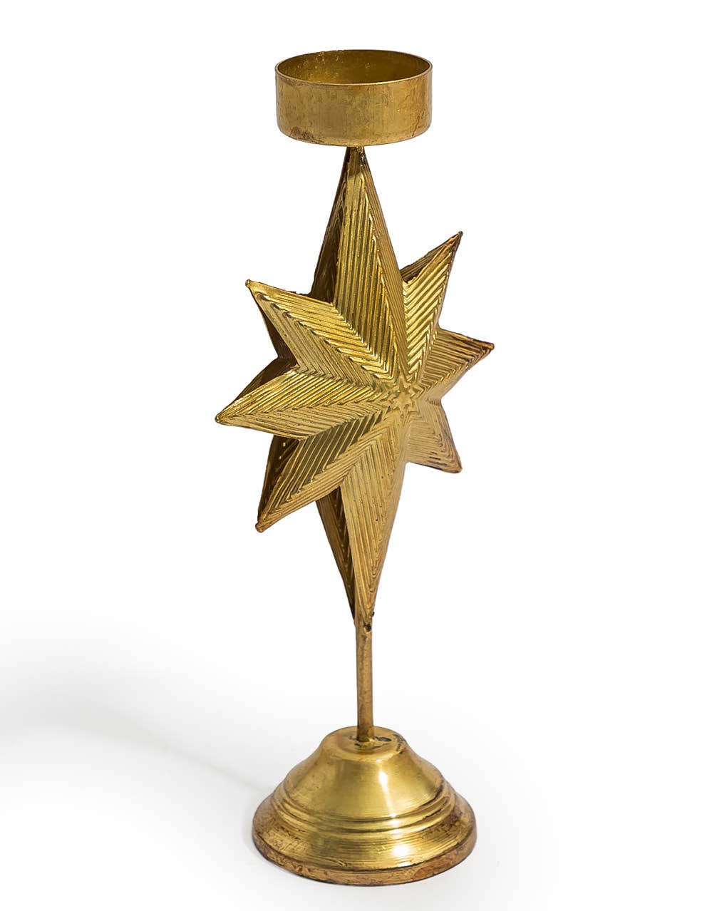 McGowan & Rutherford Ltd - Gold Metal "North Star" Candle Holder (To Be Bought In Qtys