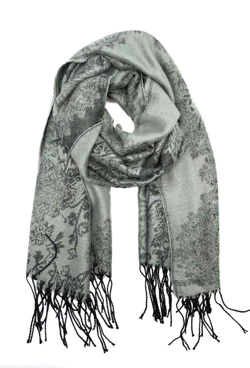 LINETA - Fringe skjerf i ullblanding