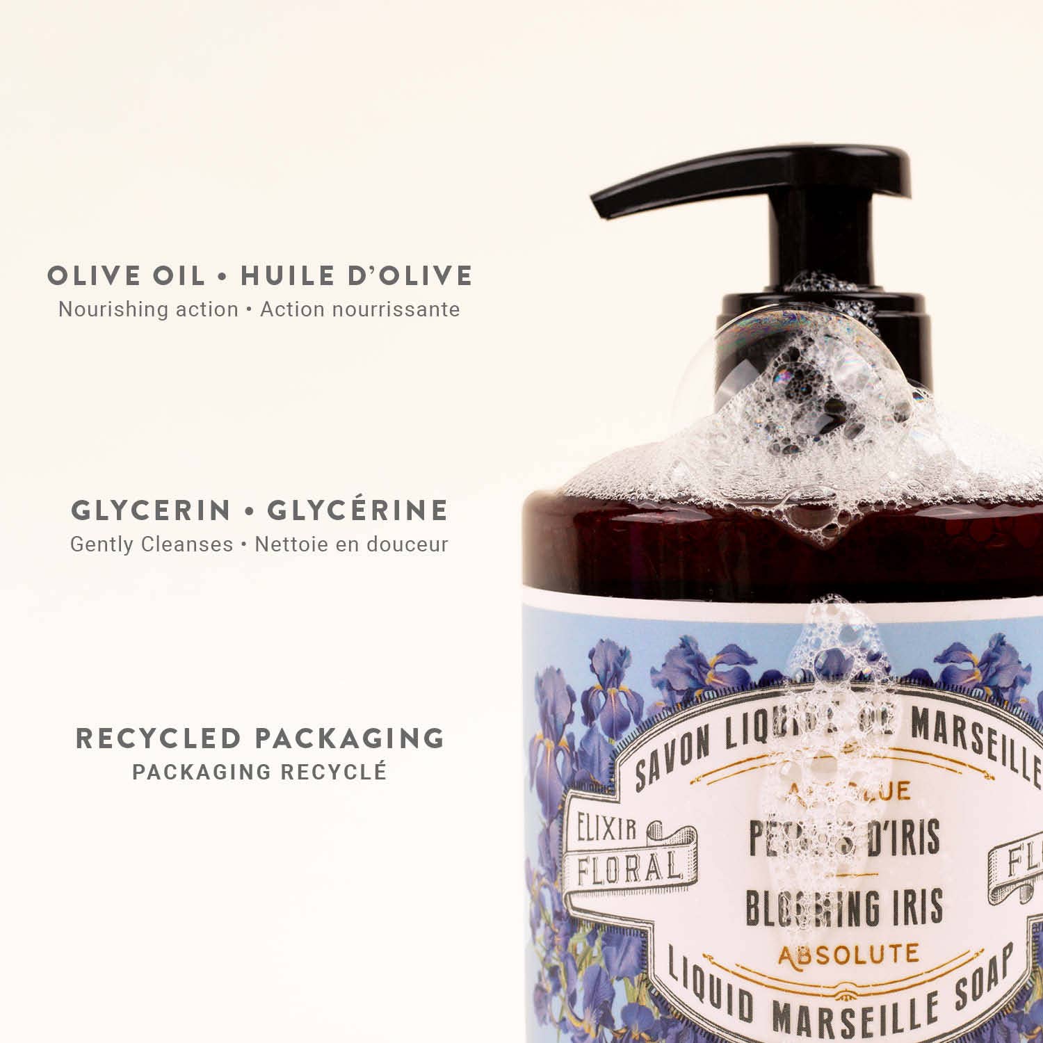 Panier des Sens – Flytende Marseille-såpe 500 ml | Iris Petals