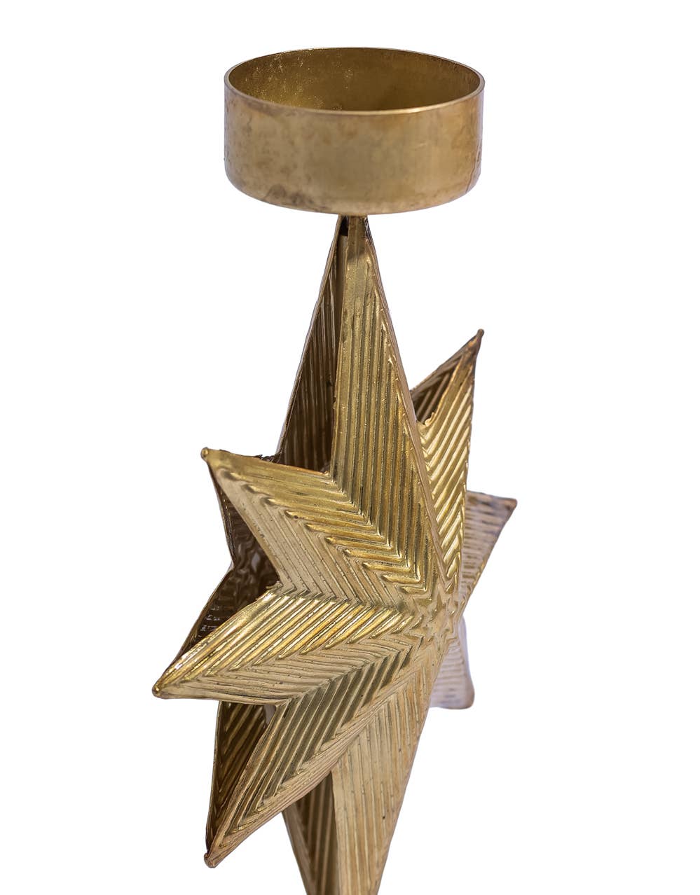 McGowan & Rutherford Ltd - Gold Metal "North Star" Candle Holder (To Be Bought In Qtys