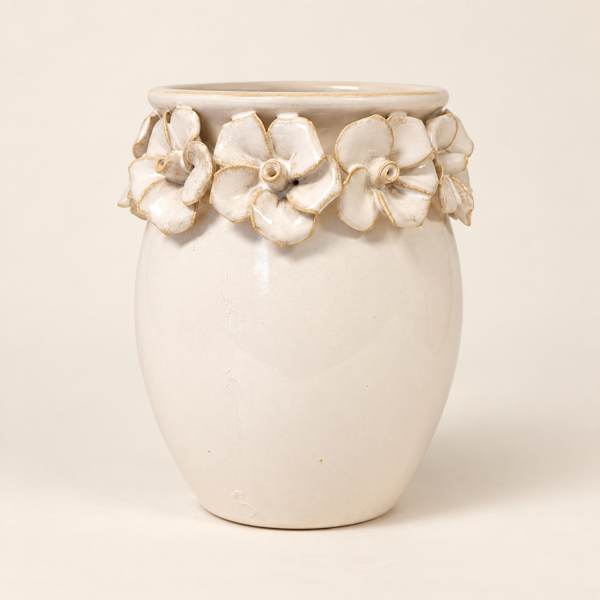 Florina – keramisk vase med blomstermosaikk